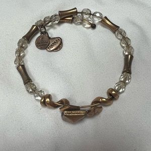 Alex & Ani vintage sixty-six antique gold tone wire wrap bangle bracelet